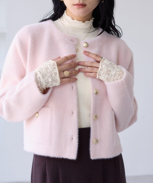 VIS（ビス）の「袖クシュクシュハイネックテレコインナープルオーバー/静電気防止・イージーケア（Tシャツ/カットソー・レディース・オフホワイト/ブラック/サックスブルー/グレー・FREE）」の21枚目の写真