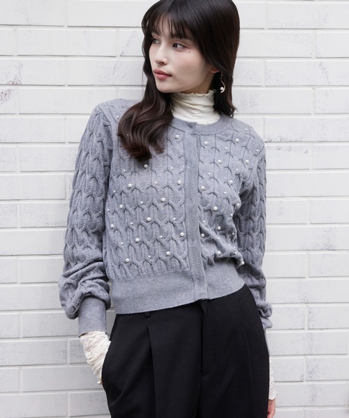 VIS（ビス）の「袖クシュクシュハイネックテレコインナープルオーバー/静電気防止・イージーケア（Tシャツ/カットソー・レディース・オフホワイト/ブラック/サックスブルー/グレー・FREE）」の14枚目の写真