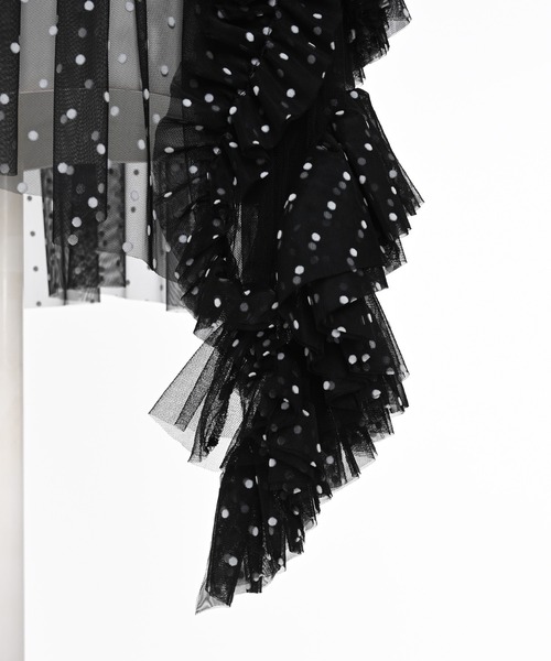 Narcissus(ナルシス)の「ドットチュールトップス/フリルシアートップス/オケージョン(シャツ/ブラウス・レディース・ホワイト/ブラック・FREE)」の15枚目の写真