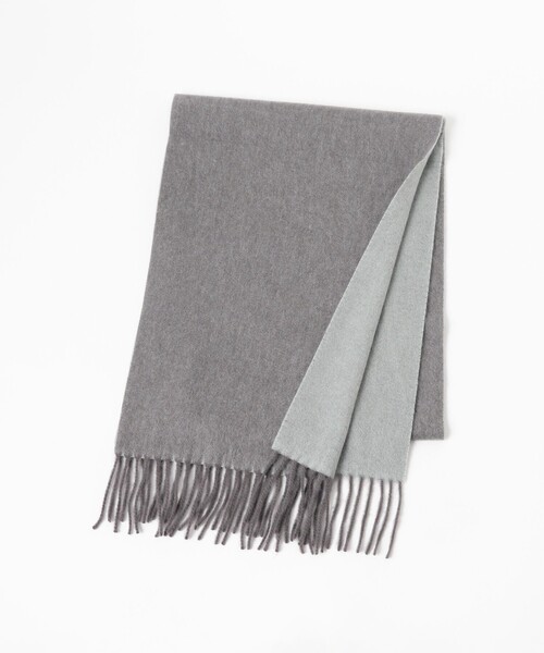 BEAMS BOY（ビームスボーイ）の「【1/15再値下げ】2トーン カシミヤ マフラー（マフラー・レディース・グレー/ベージュ/レッド・ONE SIZE）」の5枚目の写真