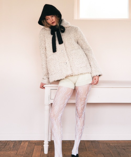 HONEY MI HONEY(ハニーミーハニー)の「poodle fur jacket(その他アウター・レディース・ベージュ/グレー/アイボリー/ピンク・FREE)」の6枚目の写真