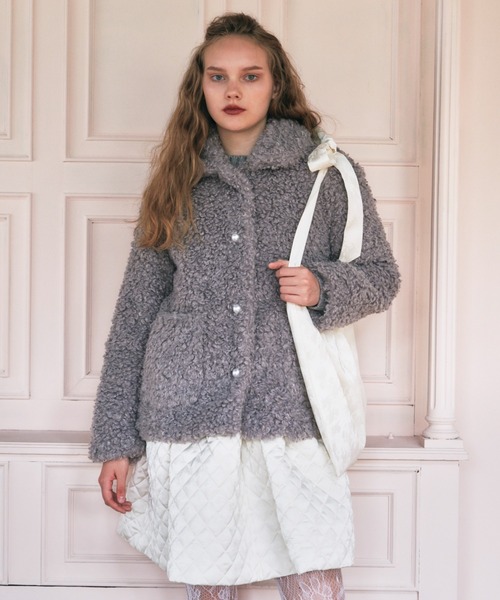 HONEY MI HONEY(ハニーミーハニー)の「poodle fur jacket(その他アウター・レディース・ベージュ/グレー/アイボリー/ピンク・FREE)」の9枚目の写真