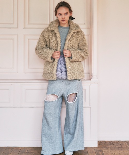 HONEY MI HONEY(ハニーミーハニー)の「poodle fur jacket(その他アウター・レディース・ベージュ/グレー/アイボリー/ピンク・FREE)」の15枚目の写真