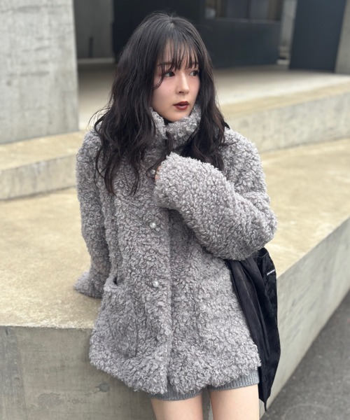 HONEY MI HONEY(ハニーミーハニー)の「poodle fur jacket(その他アウター・レディース・ベージュ/グレー/アイボリー/ピンク・FREE)」の18枚目の写真