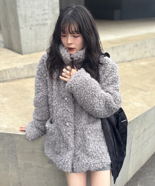 HONEY MI HONEY(ハニーミーハニー)の「poodle fur jacket(その他アウター・レディース・ベージュ/グレー/アイボリー/ピンク・FREE)」の19枚目の写真