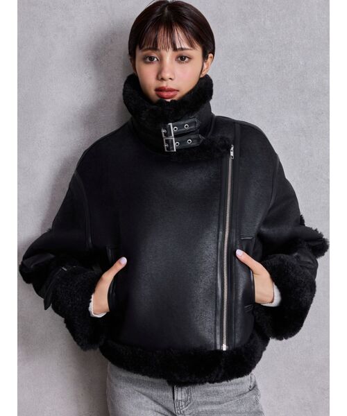 GYDA ライダースコート エコムートンライダースジャケット（ムートンコート）｜GYDA（ジェイダ