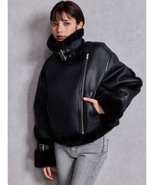 エコムートンライダースジャケット（ムートンコート）｜GYDA（ジェイダ