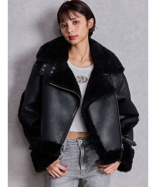 GYDA ライダースコート エコムートンライダースジャケット（ムートンコート）｜GYDA（ジェイダ