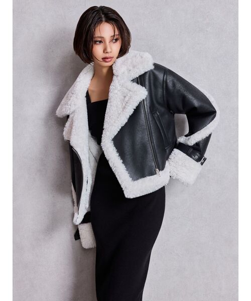 エコムートンライダースジャケット（ムートンコート）｜GYDA（ジェイダ