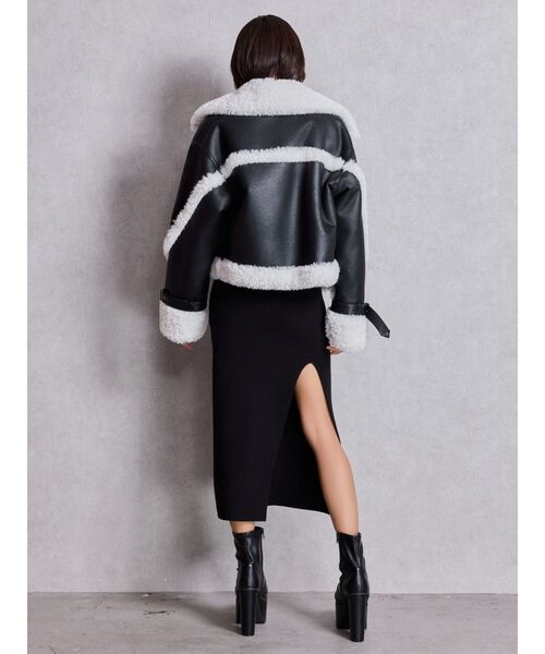 WEB限定カラーあり】エコムートンライダースジャケット（ムートン