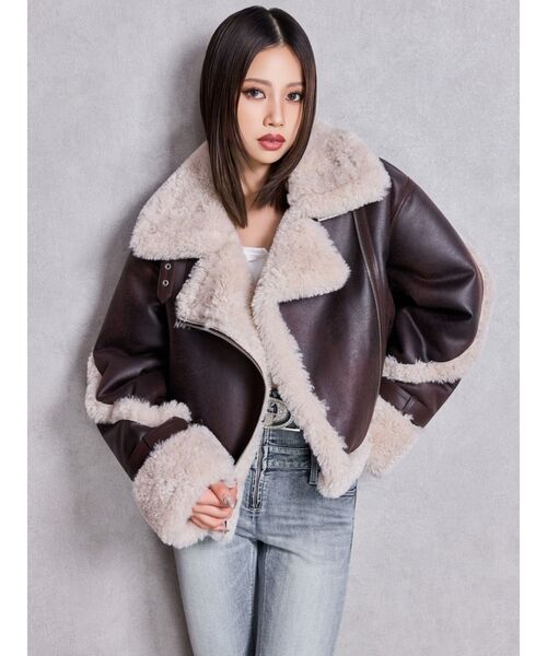 セール】【WEB限定カラーあり】エコムートンライダースジャケット