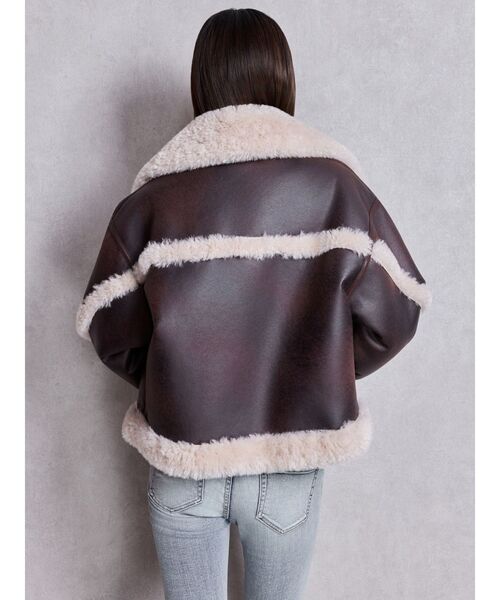 WEB限定カラーあり】エコムートンライダースジャケット（ムートン