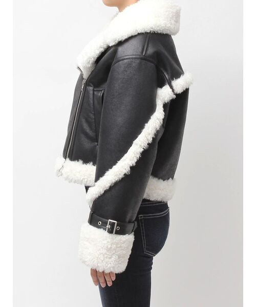 GYDA（ジェイダ）の「【WEB限定カラーあり】エコムートンライダースジャケット（ムートンコート・レディース・ブラウン/スカイブルー/ブラック/その他3・FREE）」の11枚目の写真