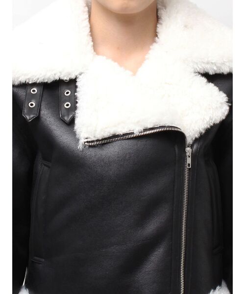 GYDA（ジェイダ）の「【WEB限定カラーあり】エコムートンライダースジャケット（ムートンコート・レディース・ブラウン/スカイブルー/ブラック/その他3・FREE）」の13枚目の写真