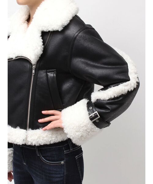 GYDA（ジェイダ）の「【WEB限定カラーあり】エコムートンライダースジャケット（ムートンコート・レディース・ブラウン/スカイブルー/ブラック/その他3・FREE）」の14枚目の写真