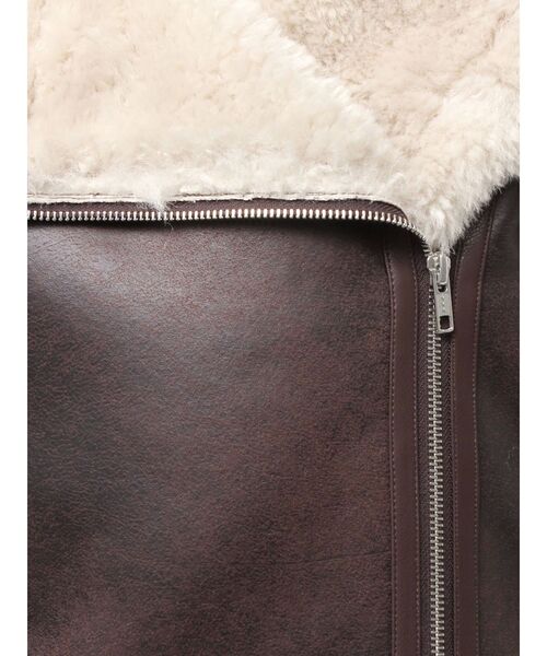 GYDA（ジェイダ）の「【WEB限定カラーあり】エコムートンライダースジャケット（ムートンコート・レディース・ブラウン/スカイブルー/ブラック/その他3・FREE）」の21枚目の写真