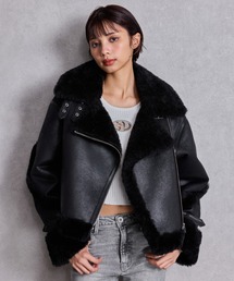 GYDA（ジェイダ）の「【WEB限定カラーあり】エコムートンライダースジャケット（ムートンコート）」