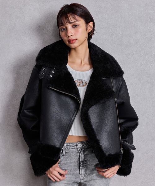 エコムートンライダースジャケット（ムートンコート）｜GYDA（ジェイダ