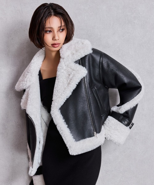 エコムートンライダースジャケット（ムートンコート）｜GYDA（ジェイダ