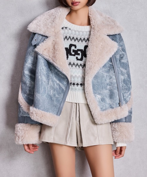 エコムートンライダースジャケット（ムートンコート）｜GYDA（ジェイダ