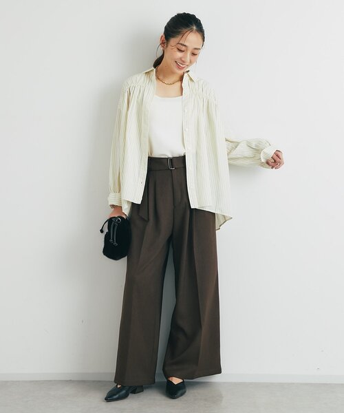 un dix cors（アンディコール）の「《デイリーに活躍◎》ギャザーストライプシャツ（シャツ/ブラウス・レディース・アイボリー/ブルー・FREE）」の8枚目の写真