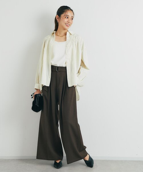 un dix cors（アンディコール）の「《デイリーに活躍◎》ギャザーストライプシャツ（シャツ/ブラウス・レディース・アイボリー/ブルー・FREE）」の11枚目の写真