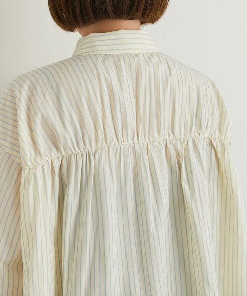 un dix cors（アンディコール）の「《デイリーに活躍◎》ギャザーストライプシャツ（シャツ/ブラウス・レディース・アイボリー/ブルー・FREE）」の17枚目の写真