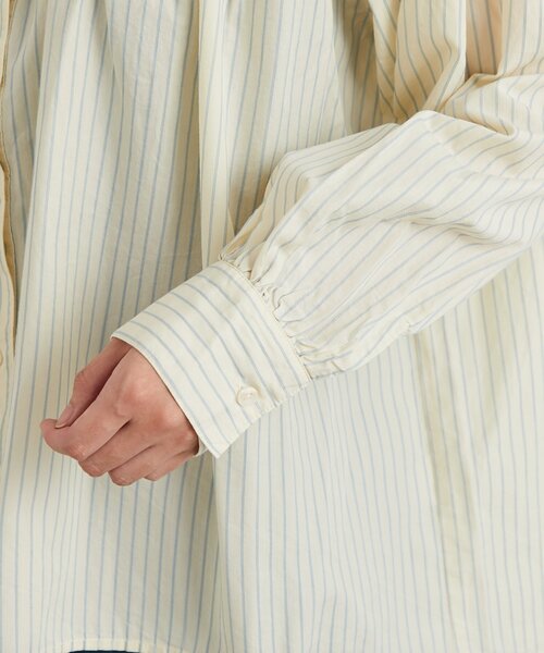 un dix cors（アンディコール）の「《デイリーに活躍◎》ギャザーストライプシャツ（シャツ/ブラウス・レディース・アイボリー/ブルー・FREE）」の19枚目の写真