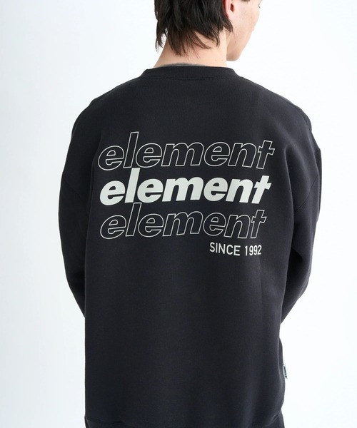 ELEMENT(エレメント)の「ELEMENT メンズ NEW YORK CREW トレーナー 【2025年秋冬モデル】/エレメントバックプリントクルーネックスウェットトレーナー(スウェット・メンズ・ブラック/ホワイト系その他/ブラック系その他・MEDIUM/X-LARGE/LARGE)」の1枚目の写真