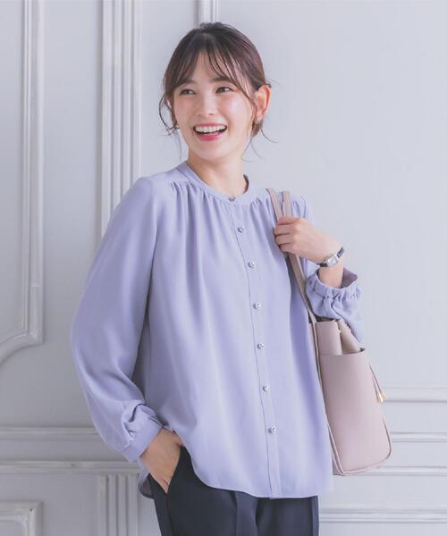 ITS'DEMO（イッツデモ）の「【手洗い可】前開きブラウス（シャツ/ブラウス・レディース・グレー/アイボリー/ベビーピンク/ブラック系・00）」の5枚目の写真