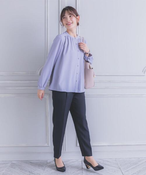 ITS'DEMO（イッツデモ）の「【手洗い可】前開きブラウス（シャツ/ブラウス・レディース・グレー/アイボリー/ベビーピンク/ブラック系・00）」の6枚目の写真