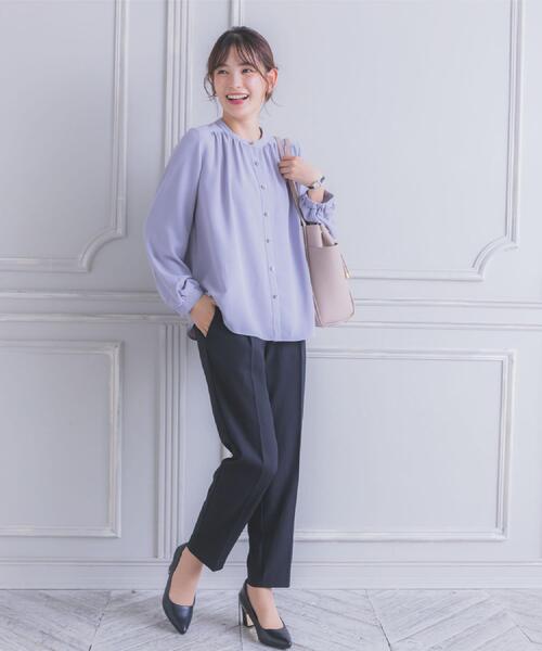 ITS'DEMO（イッツデモ）の「【手洗い可】前開きブラウス（シャツ/ブラウス・レディース・グレー/アイボリー/ベビーピンク/ブラック系・00）」の7枚目の写真