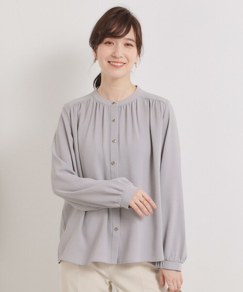 ITS'DEMO（イッツデモ）の「【手洗い可】前開きブラウス（シャツ/ブラウス・レディース・グレー/アイボリー/ベビーピンク/ブラック系・00）」の12枚目の写真