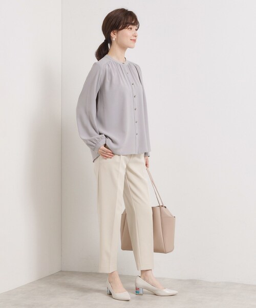 ITS'DEMO（イッツデモ）の「【手洗い可】前開きブラウス（シャツ/ブラウス・レディース・グレー/アイボリー/ベビーピンク/ブラック系・00）」の14枚目の写真