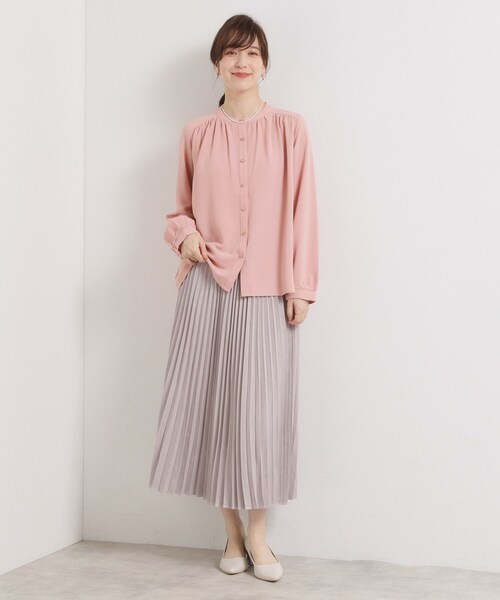 ITS'DEMO（イッツデモ）の「【手洗い可】前開きブラウス（シャツ/ブラウス・レディース・グレー/アイボリー/ベビーピンク/ブラック系・00）」の18枚目の写真