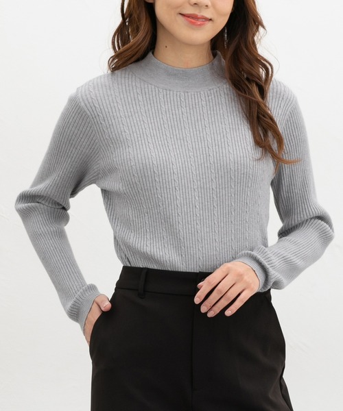 ケーブル編ハイネックニット（ニット/セーター）｜Honeys（ハニーズ