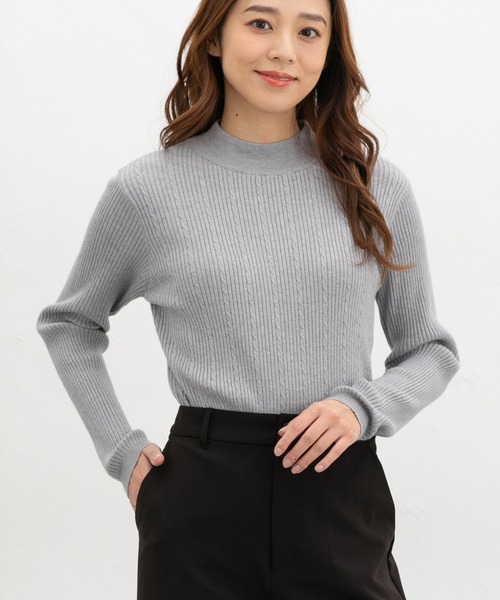 セール】ケーブル編ハイネックニット（ニット/セーター）｜Honeys