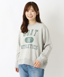 コットン 裏毛ロゴ入りプルオーバー