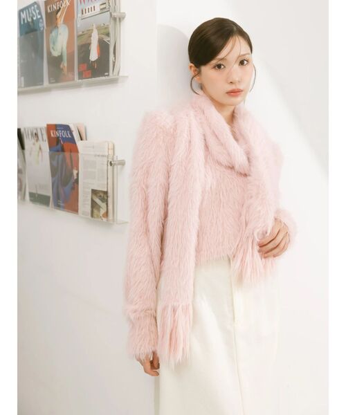 ロングシャギーマフラーセットニット（ニット/セーター）｜MERCURYDUO