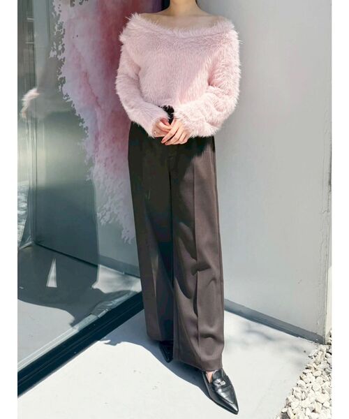 MERCURYDUO(マーキュリーデュオ)の「ロングシャギーマフラーセットニット(ニット/セーター・レディース・イエロー/ピンク/ライトブルー/オフホワイト・FREE)」の13枚目の写真
