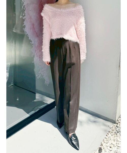 MERCURYDUO(マーキュリーデュオ)の「ロングシャギーマフラーセットニット(ニット/セーター・レディース・イエロー/ピンク/ライトブルー/オフホワイト・FREE)」の14枚目の写真