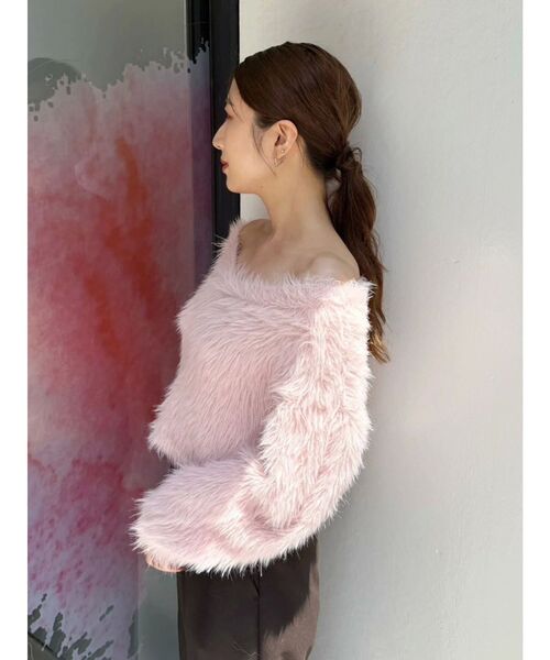 MERCURYDUO(マーキュリーデュオ)の「ロングシャギーマフラーセットニット(ニット/セーター・レディース・イエロー/ピンク/ライトブルー/オフホワイト・FREE)」の16枚目の写真