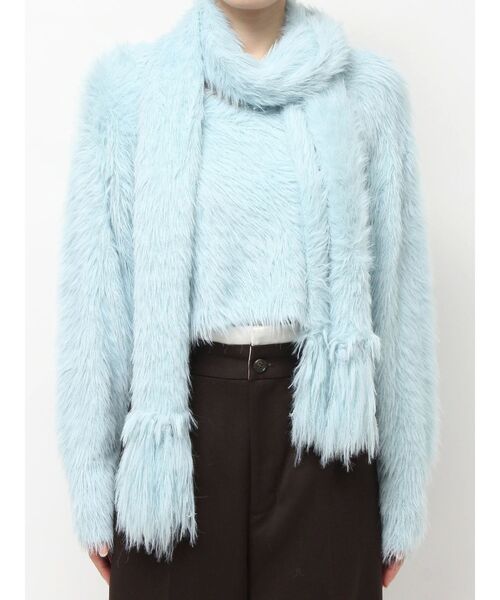 MERCURYDUO(マーキュリーデュオ)の「ロングシャギーマフラーセットニット(ニット/セーター・レディース・イエロー/ピンク/ライトブルー/オフホワイト・FREE)」の17枚目の写真