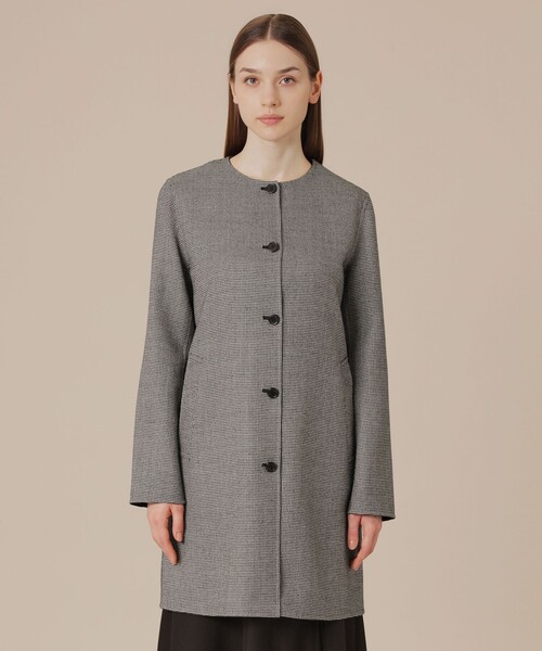 MACKINTOSH LONDON（マッキントッシュ ロンドン）の「ライトウールリバーノーカラーコート（ノーカラーコート・レディース・ブラウン/ブラック/チャコールグレー・38/40）」の7枚目の写真