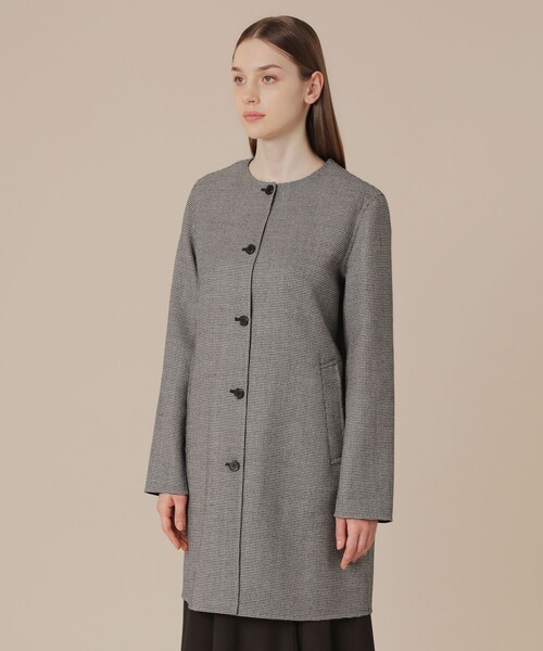 MACKINTOSH LONDON（マッキントッシュ ロンドン）の「ライトウールリバーノーカラーコート（ノーカラーコート・レディース・ブラウン/ブラック/チャコールグレー・38/40）」の8枚目の写真