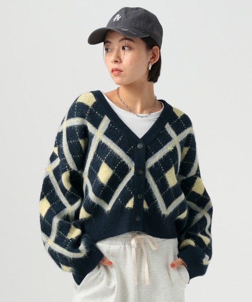 BEVERLY HILLS POLO CLUB（ビバリーヒルズポロクラブ）の「【BEVERLY HILLS POLO CLUB】別注クルーVネックカーディガン（カーディガン/ボレロ・レディース・ブラウン/グレー/ネイビー・FREE）」の3枚目の写真