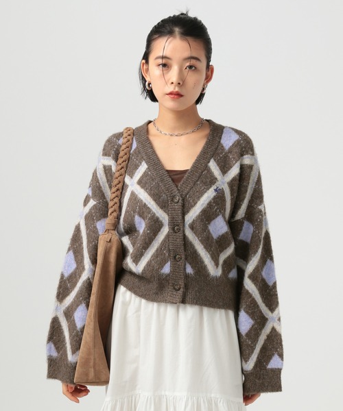 BEVERLY HILLS POLO CLUB（ビバリーヒルズポロクラブ）の「【BEVERLY HILLS POLO CLUB】別注クルーVネックカーディガン（カーディガン/ボレロ・レディース・ブラウン/グレー/ネイビー・FREE）」の2枚目の写真