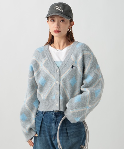BEVERLY HILLS POLO CLUB（ビバリーヒルズポロクラブ）の「【BEVERLY HILLS POLO CLUB】別注クルーVネックカーディガン（カーディガン/ボレロ・レディース・ブラウン/グレー/ネイビー・FREE）」の18枚目の写真