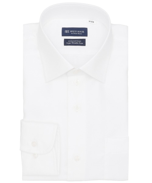TOKYO SHIRTS(トウキョウシャツ)の「【超形態安定】 形態安定ノンアイロン ワイド 長袖ビジネスワイシャツ(ビジネスシャツ・メンズ・ホワイト・首回り39cm-裄丈80cm/首回り39cm-裄丈84cm/首回り41cm-裄丈82cm/首回り41cm-裄丈86cm/首回り42cm-裄丈82cm/首回り42cm-裄丈86cm/首回り43cm-裄丈82cm/首回り43cm-裄丈86cm/首回り37cm-裄丈80cm)」の1枚目の写真