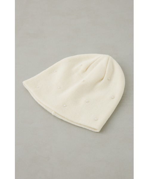 AZUL by moussy（アズールバイマウジー）の「デコラティブリブニットビーニー（ニットキャップ/ビーニー・レディース・アイボリー/ブラック/グレー・FREE）」の7枚目の写真